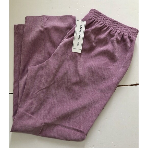 Alfred Dunner Women's Pullon Elastic Waist Classic Fit Corduroy Pants Pink - Picture 5 of 14
